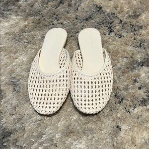 Old Navy Cream Woven Mules
